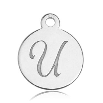 Charm - Letter U engraved - 0,4 mm