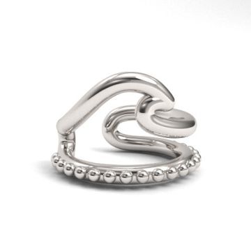 Open-work ear cuff with wave symbol, silver 925 NA 21