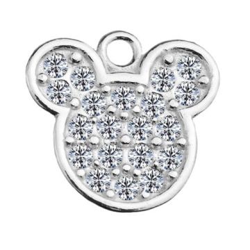 Charm Mickey Mouse with crystals, Silver 925 S-CHARM 536