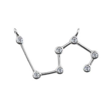 Connector Zodiac Sign - Constellation of  Leo with crystals, Silver 925 S-CHARM 360