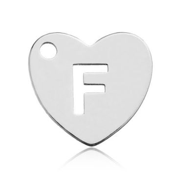 Charm Heart with Letter F Silver 925 BL HEART F - 0,4 mm