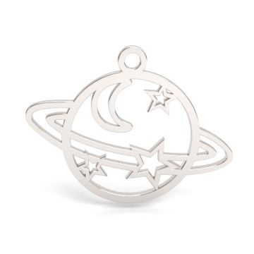 Decorative charm, planet / Saturn pendant , silver 925 BL 942 - 0,8 mm