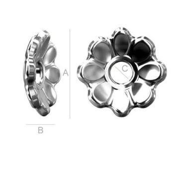 Spacer Bar Flower Silver 925 ODL-00023