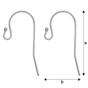 Earwire, fishhook with open loop Silver 925 BO 14