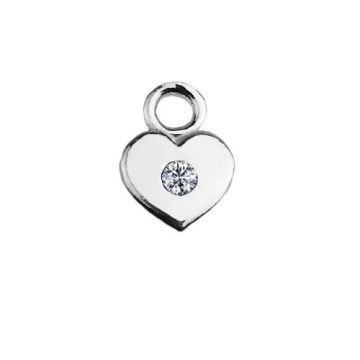 Tiny Charm Heart with crystal, Silver 925 S-CHARM 457