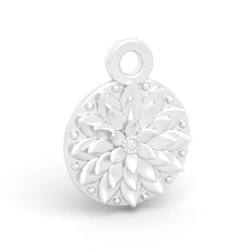 Decorative pendant - rosette with flower, Silver 925 S-CHARM 804