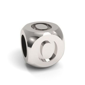 Charm with a letter O, silver 925 CUBE O