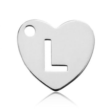 Zawieszka SERCE Z LITERĄ L, srebro 925 BL HEART L - 0,4 mm