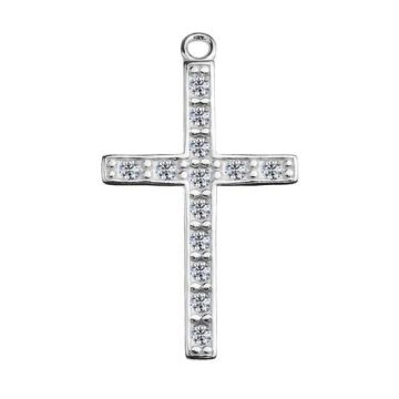 Charm Cross with crystals, Silver 925 S-CHARM 426