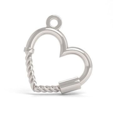 Decorative pendant - chubby baby lock in heart shape, Silver 925 S-CHARM 780