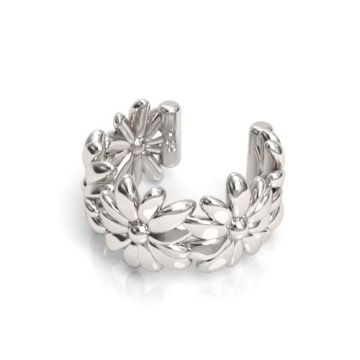 Decorative ear cuff with flowers / daisies, silver 925 NA 11