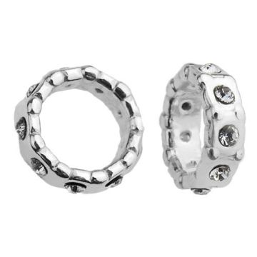 Spacer Bar with crystals, Silver 925 PR 28