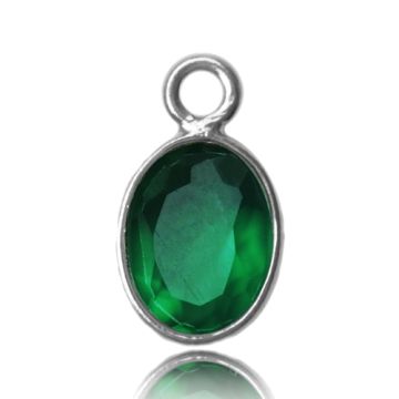 Pendant with natural stone - green onyx, 925 silver KNO-ONYXGREEN