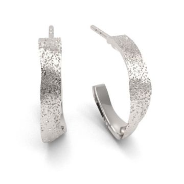 Decorative Earrings finding - with an irregular shape and surface, silver 925 EX 18