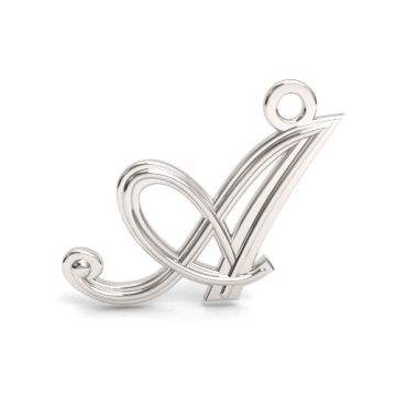 Decorative Charm - Letter A, Silver 925 Letter A