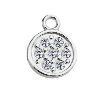 Round Charm with crystals, Silver 925 S-CHARM 406