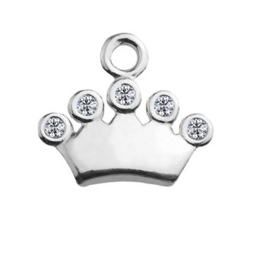 Charm Crown with crystals, Silver 925 S-CHARM 368