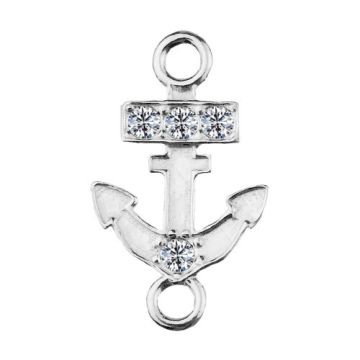 Connector Anchor with crystals, silver 925 S-CHARM 582