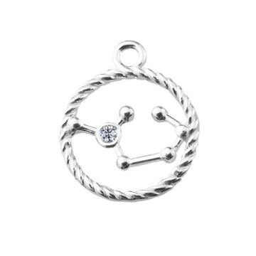 Charm Zodiac Sign - Constellation of Sagittarius with crystal, Silver 925 S-CHARM 609