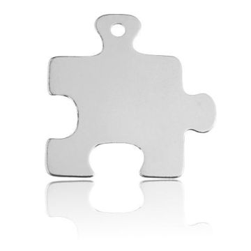 Blaszka do grawerowania Puzzle  22x20mm Srebro BL 16 - 0,4 mm