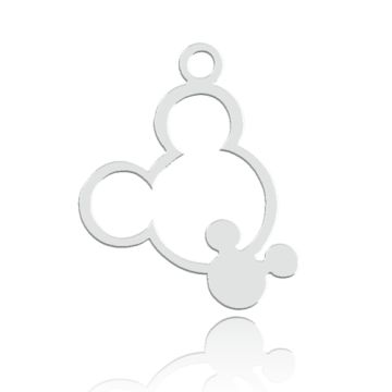 Decorative pendant, Mickey Mouse, 925 silver BL 991 - 0.8 mm