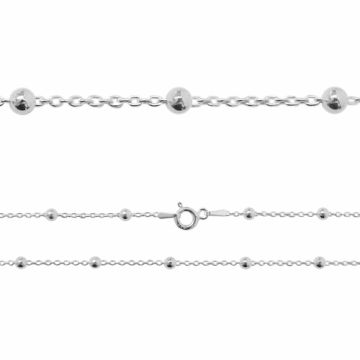 Anker chain with 3 mm balls, silver 925 - 45 cm