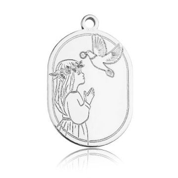 Engravable charm for First Communion Girl Silver 925 BL 648 - 0,4 mm