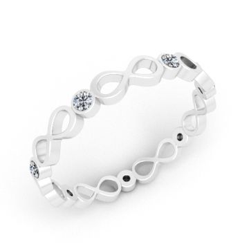 Decorative ring - infinity with Preciosa crystals, 925 sterling silver, PB-0014 r.12