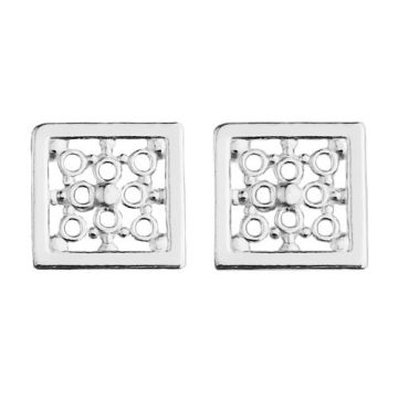 Earrings, Earstuds Squares Silver 925 SZ 96