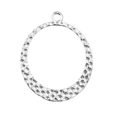 Charm hammered oval, silver 925 S-CHARM 598