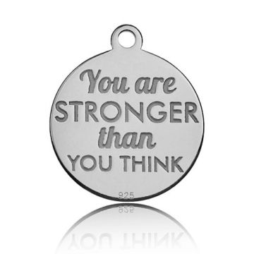 Zawieszka grawerowana You are stronger than you think, srebro 925 BL 387 - 0,4 mm