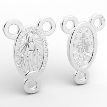 Rosary connector, miraculous medallion, Silver 925 S-CHARM 824