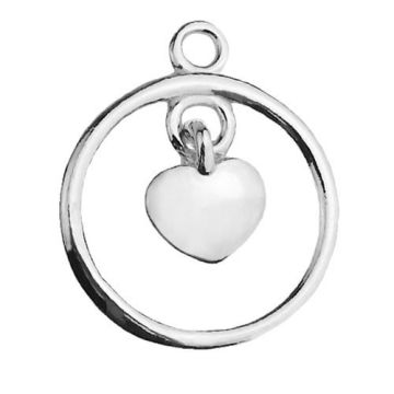 Charm Circle with Heart Silver 925 S-CHARM 422