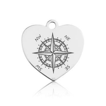 Charm Heart-Windrose Silver 925 BL 703 - 0,4 mm