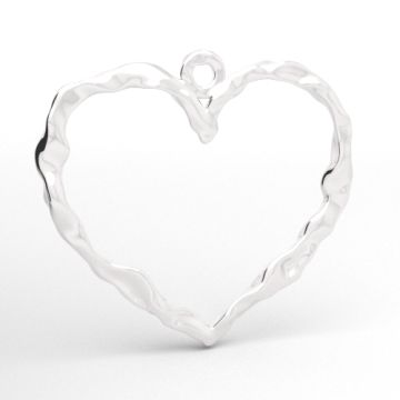 Pendant with a heart - shaped wavy surface, sterling silver 925 S-CHARM 828