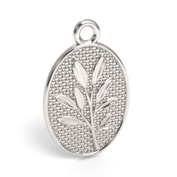 Charm medallion with leaves, silver 925 S-CHARM 632