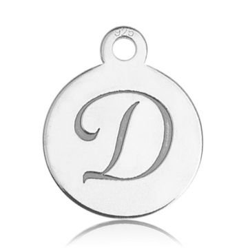 Charm - Letter D engraved - 0,4 mm