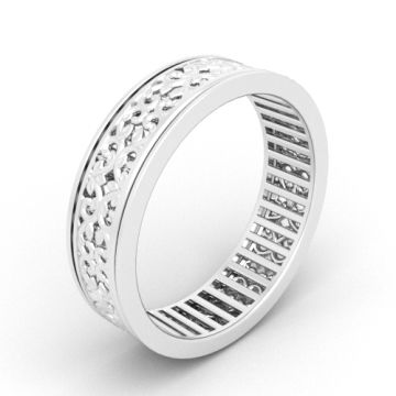 Decorative, rotating ring - floral pattern, silver 925 R04