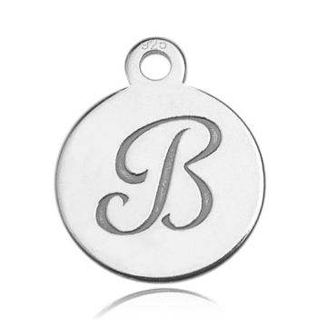 Charm - Letter B engraved - 0,8 mm