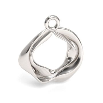 Charm round braided, silver 925 S-CHARM 635