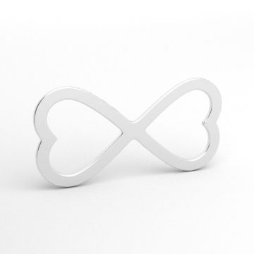 Decorative connector - infinity with hearts, 925 silver BL 1002 - 0.4 mm