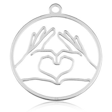 Charm Hands - Heart, silver 925 BL 888 - 0,4 mm