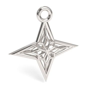 Open-work charm with windrose, star silver 925 S-CHARM 656