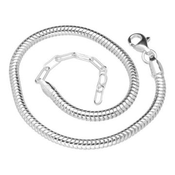 Thick Bracelet Snake Silver 925 18 cm