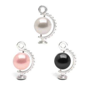 Decorative pendant  - globe with Preciosa pearl 6 mm, silver 925 S-CHARM 732