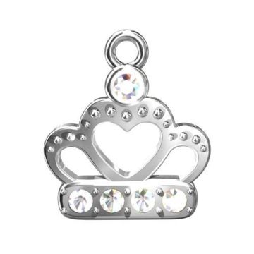 Charm Crown with crystals, Silver 925 S-CHARM 123