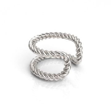 Decorative ear cuff with rope pattern, silver 925 NA 3