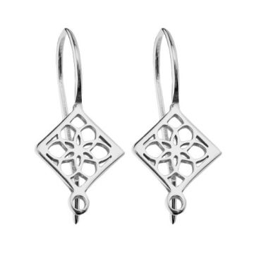 Earwires with open-work ornament and jumpring, Silver 925 BO 57