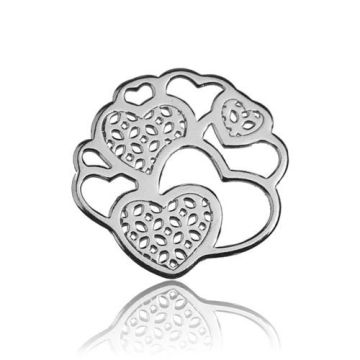 Charm Hearts Silver 925 BL 235 - 0,4 mm