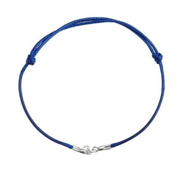 Navy Blue Cord Bracelet Finding Silver 925 13-24 CM